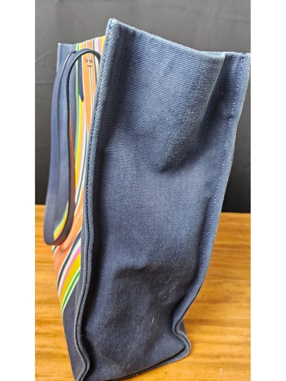 Kate spade Tote Navy Blue Womens Medium Canvas New York